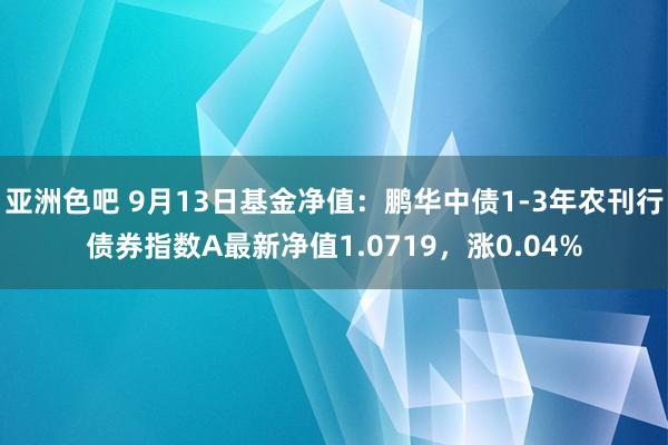 亚洲色吧 9月13日基金净值：鹏华中债1-3年农刊行债券指数A最新净值1.0719，涨0.04%