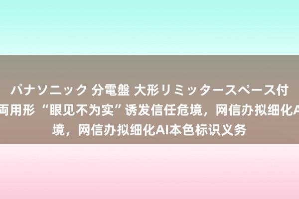 パナソニック 分電盤 大形リミッタースペース付 露出・半埋込両用形 “眼见不为实”诱发信任危境，网信办拟细化AI本色标识义务