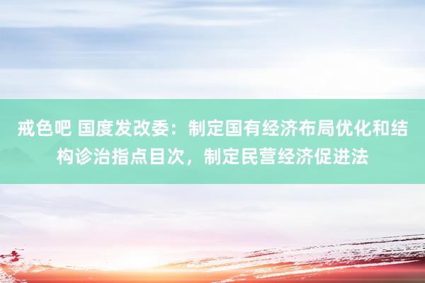 戒色吧 国度发改委：制定国有经济布局优化和结构诊治指点目次，制定民营经济促进法