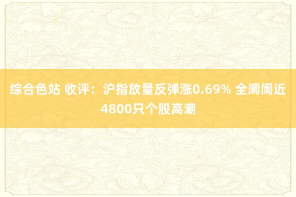 综合色站 收评：沪指放量反弹涨0.69% 全阛阓近4800只个股高潮