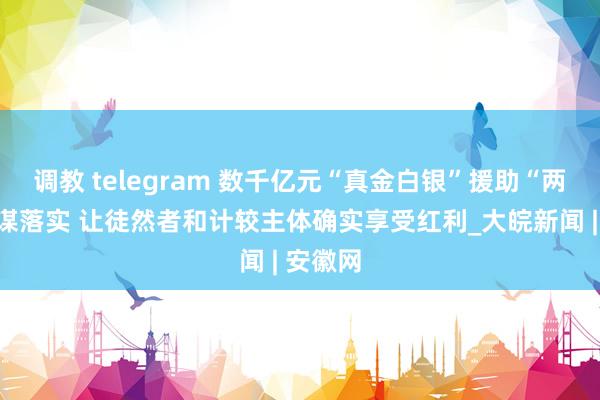 调教 telegram 数千亿元“真金白银”援助“两新”计谋落实 让徒然者和计较主体确实享受红利_大皖新闻 | 安徽网