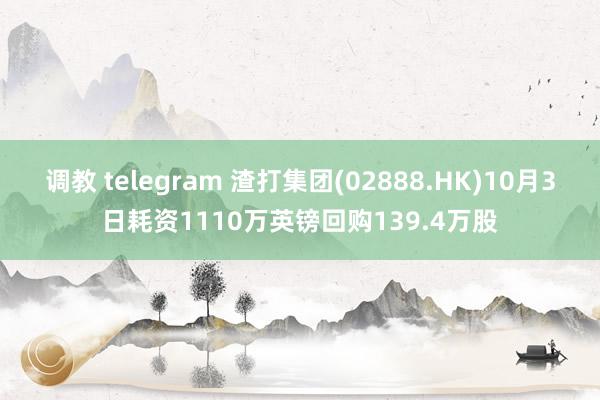 调教 telegram 渣打集团(02888.HK)10月3日耗资1110万英镑回购139.4万股