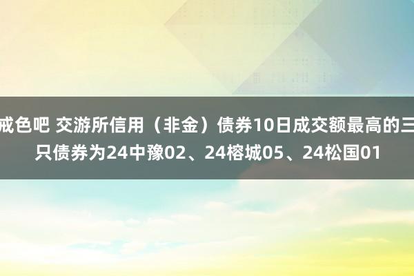 戒色吧 交游所信用（非金）债券10日成交额最高的三只债券为24中豫02、24榕城05、24松国01