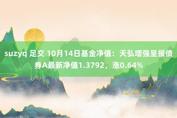 suzyq 足交 10月14日基金净值：天弘增强呈报债券A最新净值1.3792，涨0.64%