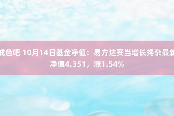 戒色吧 10月14日基金净值：易方达妥当增长搀杂最新净值4.351，涨1.54%