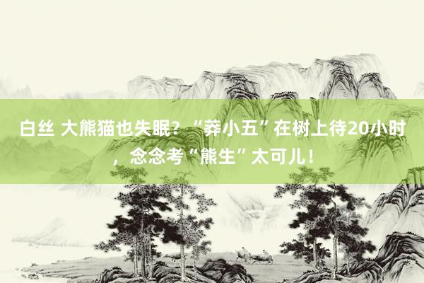 白丝 大熊猫也失眠？“莽小五”在树上待20小时，念念考“熊生”太可儿！