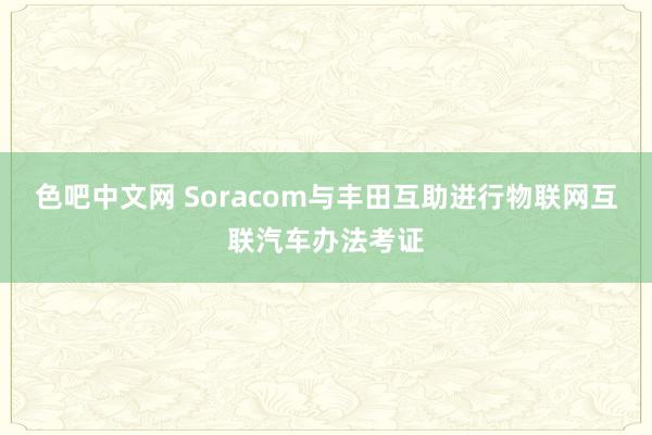 色吧中文网 Soracom与丰田互助进行物联网互联汽车办法考证