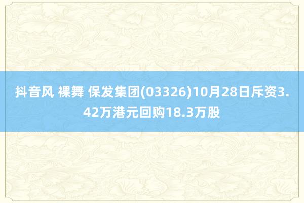 抖音风 裸舞 保发集团(03326)10月28日斥资3.42万港元回购18.3万股