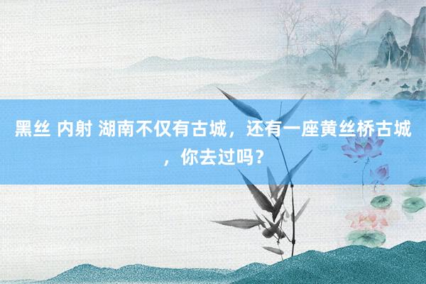 黑丝 内射 湖南不仅有古城，还有一座黄丝桥古城，你去过吗？