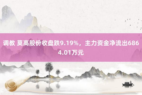 调教 莫高股份收盘跌9.19%，主力资金净流出6864.01万元