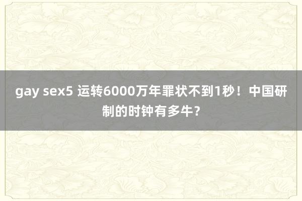 gay sex5 运转6000万年罪状不到1秒！中国研制的时钟有多牛？