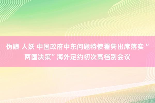 伪娘 人妖 中国政府中东问题特使翟隽出席落实“两国决策”海外定约初次高档别会议