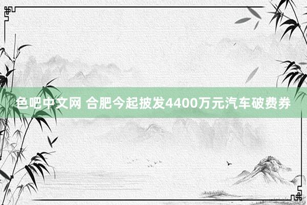 色吧中文网 合肥今起披发4400万元汽车破费券