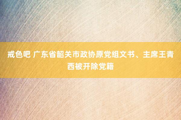 戒色吧 广东省韶关市政协原党组文书、主席王青西被开除党籍