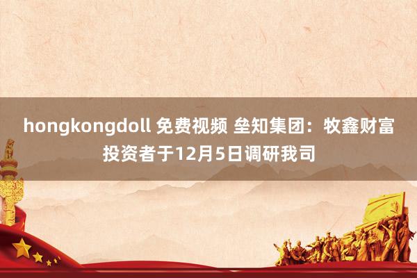 hongkongdoll 免费视频 垒知集团：牧鑫财富投资者于12月5日调研我司