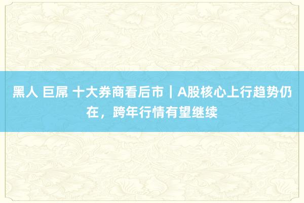 黑人 巨屌 十大券商看后市｜A股核心上行趋势仍在，跨年行情有望继续