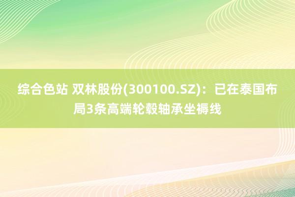 综合色站 双林股份(300100.SZ)：已在泰国布局3条高端轮毂轴承坐褥线