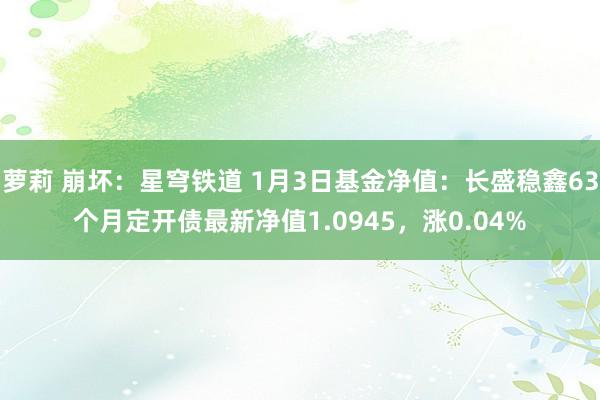 萝莉 崩坏：星穹铁道 1月3日基金净值：长盛稳鑫63个月定开债最新净值1.0945，涨0.04%