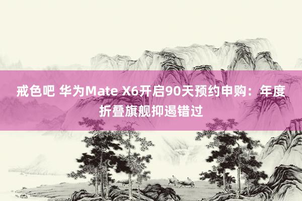 戒色吧 华为Mate X6开启90天预约申购：年度折叠旗舰抑遏错过