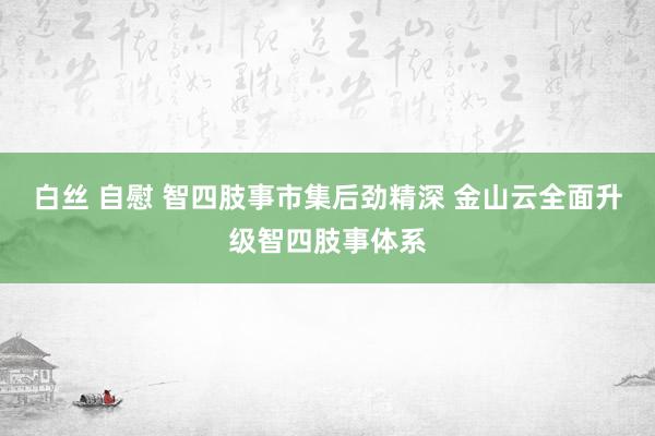 白丝 自慰 智四肢事市集后劲精深 金山云全面升级智四肢事体系