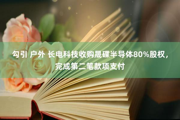 勾引 户外 长电科技收购晟碟半导体80%股权，完成第二笔款项支付