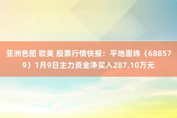 亚洲色图 欧美 股票行情快报：平地面纬（688579）1月9日主力资金净买入287.10万元