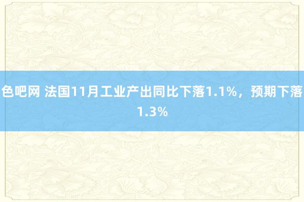 色吧网 法国11月工业产出同比下落1.1%，预期下落1.3%