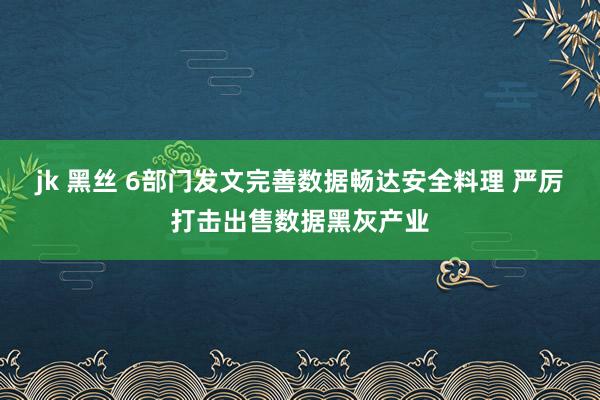 jk 黑丝 6部门发文完善数据畅达安全料理 严厉打击出售数据黑灰产业